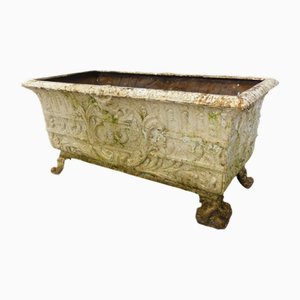 Antique Continental Painted Cast Iron Rectangular Planter