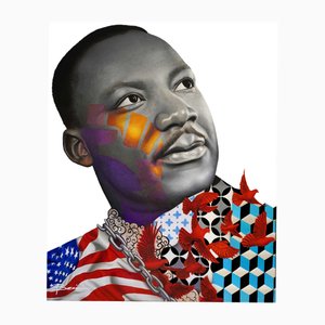 Beni, Martin Luther King, 2021, Öl auf Leinwand
