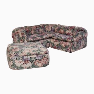 Confidential Sofa with Pouf by Alberto Rosselli for Saporiti, 1970s, Set of 2