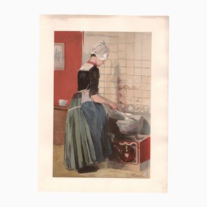 Ferdinand-Jean Luigini, La Servante: The Maid, 1899, Original Lithograph