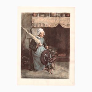 Jeanne Granès, L'Aïeule : La Grand-mère, 1899, Lithographie Originale