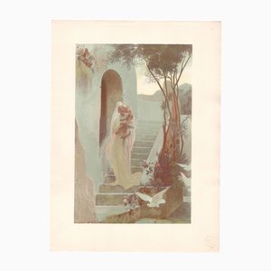 Guillaume Dubufe, L'Enfant, 1899, Lithographie Originale