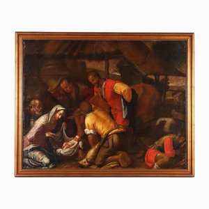 Anhänger von Jacopo da Bassano, Die Hirten, 1700er, Öl auf Leinwand
