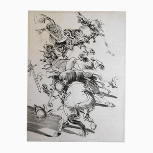 Claude Weisbuch, La Mort et Le Cavalier, Pointe Sèche Originale