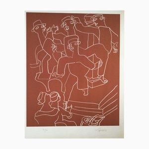 Charles Lapicque, Personnages, Théâtre, 1966, Lithographie
