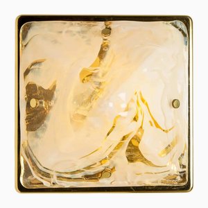 Square Marbled Glass Flush Mount attributed to Hillebrand, 1960