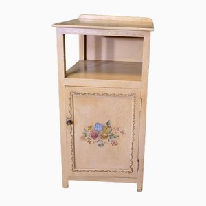 Bedside Table with Hand Painted Flowers, 1940