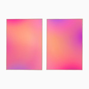 Cyd Fontaine, Warm Gradient Lights Diptych, 2025, Giclée Print