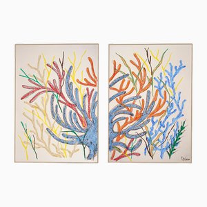 Romina Milano, Diptyque Bleu et Rouge Marine Flora, 2025, Technique Mixte