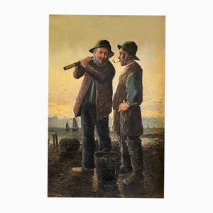Konstantin Stoitzner, Fischer, Öl auf Leinwand, Gerahmt