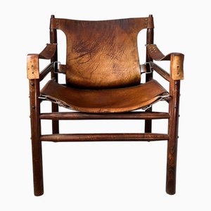 Buffalo Leather Safari Armchair by Arne Norell, 1970s