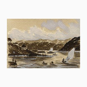 Cmdr Alfred M. Causton RN, Darling Point, Sydney, Australie, 1873, Aquarelle