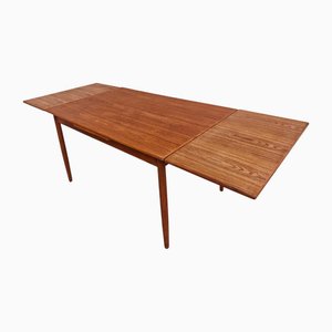 Tavolo da pranzo Mid-Century moderno allungabile in teak, Danimarca, anni '60