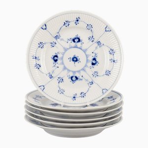 Small Lunch Plates in Blue Fluted Porcelain from Royal Copenhagen, 1970s, Set of 6