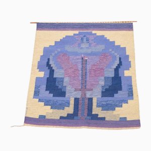 Swedish Handwoven Wool Tapestry by Mary Segerfalk Lexberg, 1980s