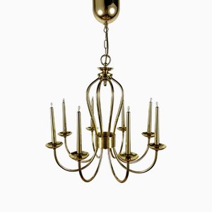 Lustre Vintage Plaqué Or de Sische Leuchten, Allemagne, 1984