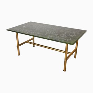 Low Table in Painted Glass and Brass by Dubè for Fontana Arte, 1960s