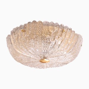 Plafonnier en Cristal et Laiton par Carl Fagerlund pour Lyfa, 1960s
