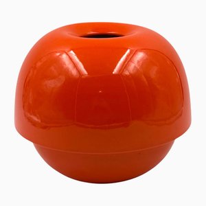 Vase Space Age en Céramique Orange de Sicart, Italie, 1970s