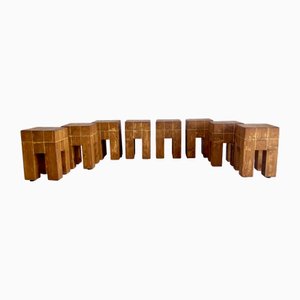 Vintage Hocker, 1970er, 8er Set