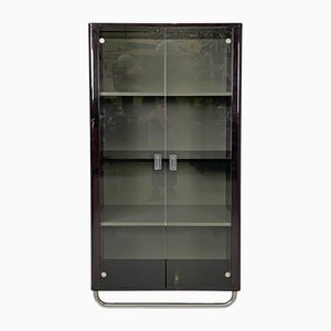 Italian Modern Black Lacquered Wood Wardrobe, 1970s