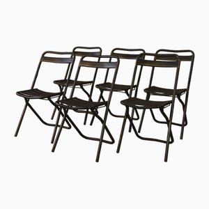Industrial Folding Chairs, 1950, Set of 6
