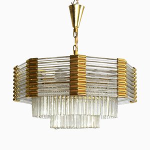 Grand Lustre en Cristal Plaqué Or par Bakalowits & Söhne Vienna, 1970s