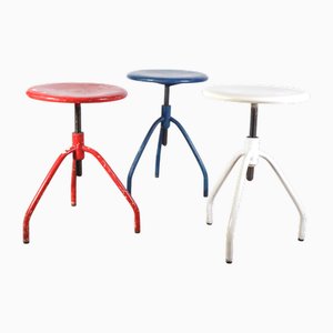 Industrial Work Stools, Former Czechoslovakia, 1970s, Set of 3