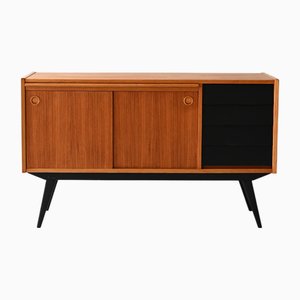 Enfilade Scandinave en Teck avec Détails Noirs, 1950s