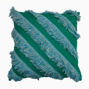 Ycswm Quilted Diagonal Cushion in Green by Granite + Smoke