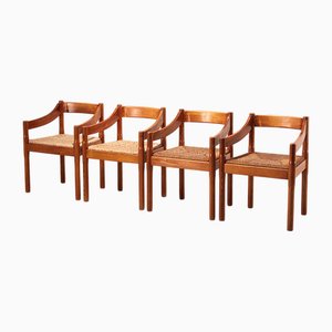 Carimate Armlehnstühle von Vico Magistretti für Cassina, 1970er, 4er Set