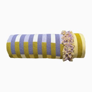 Stripey Bolster in Lilac and Yellow by Granite + Smoke