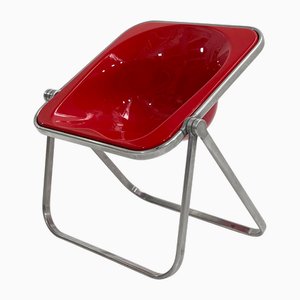 Chaise Pliante Plona Rouge par Giancarlo Piretti pour Castelli, 1970s