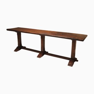 Antique Italian Walnut Trestle Table, 1700