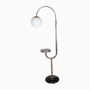 Modernist Chrome Floor Lamp, Former Czechoslovakia, 1940s