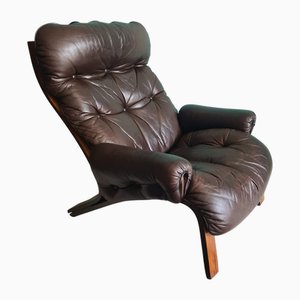 Lounge Chair with Armrests attributed to Oddvin Rykken for Rybo, 1970s