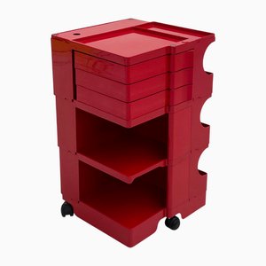 Red Boby Trolley by Joe Colombo for Bieffeplast, 1960s