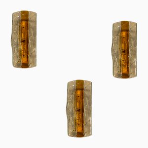 Amber-Colored Wall Lamps from Mazzega, Italy, 1970s, Set of 3