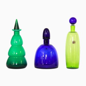 Vintage Murano Art Glass Bottle by Carlo Moretti, Italy, 1980s