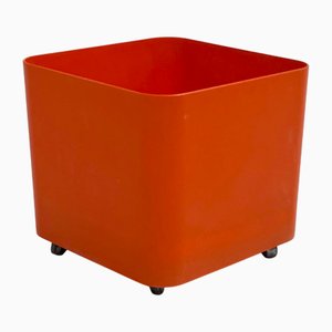 Jardinière Orange Dime sur Roues par Marcello Siard pour Longato, 1970s