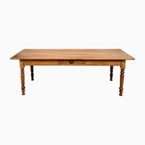 Antique Farmhouse Table in Blond Walnut, 1900s