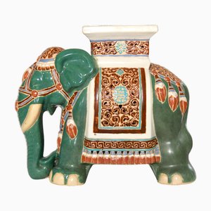 Soporte para plantas de elefante vintage de cerámica hecho a mano, años 70