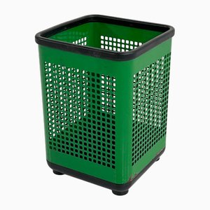 Green Bin or Umbrella Holder in Perforated Metal from Neolt, 1980s