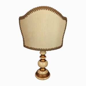 Abat Jour Table Lamp in Gilded Turned Wood, 1960s
