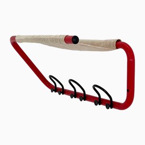Tubular Wall Coat Rack with Fabric, 1980s