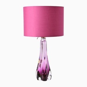 Lampe de Bureau Mid-Century en Verre Violet de Val Saint Lambert, 1960s