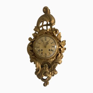 Vintage Gold Wall Clock, 1960s