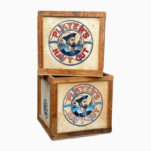 Caisse à Tabac Carrée Bleu Marine par John Players & Sons