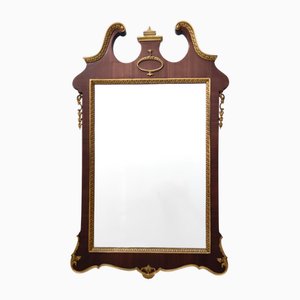 Vintage Wall Mirror with Ebonized Beech Frame and Cast Brass, 1960s