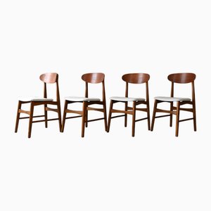Chaises Vintage Scandinaves en Teck, 1950s, Set de 4